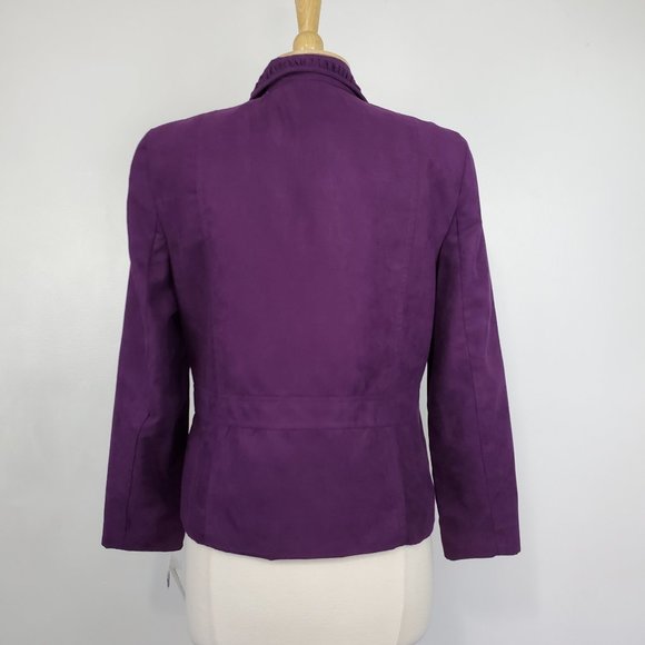 Alfred Dunner Purple City Smarts Brushed Feel Button Front Blazer NWT Size 10P - Picture 6 of 14